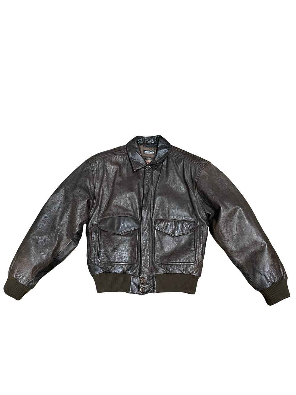 Adventure Bound Originals Wilsons Small Brown Leather Bomber Jacket Thinsulate